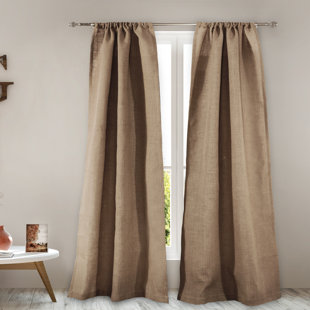 Farmhouse Burlap Curtains Wayfair Elmira Burlap 4 Piece Solid Semi Sheer Rod Pocket Curtain Panels