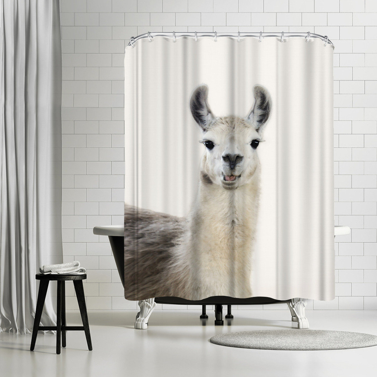 East Urban Home Sisi And Seb Funny Llama Single Shower Curtain Wayfair