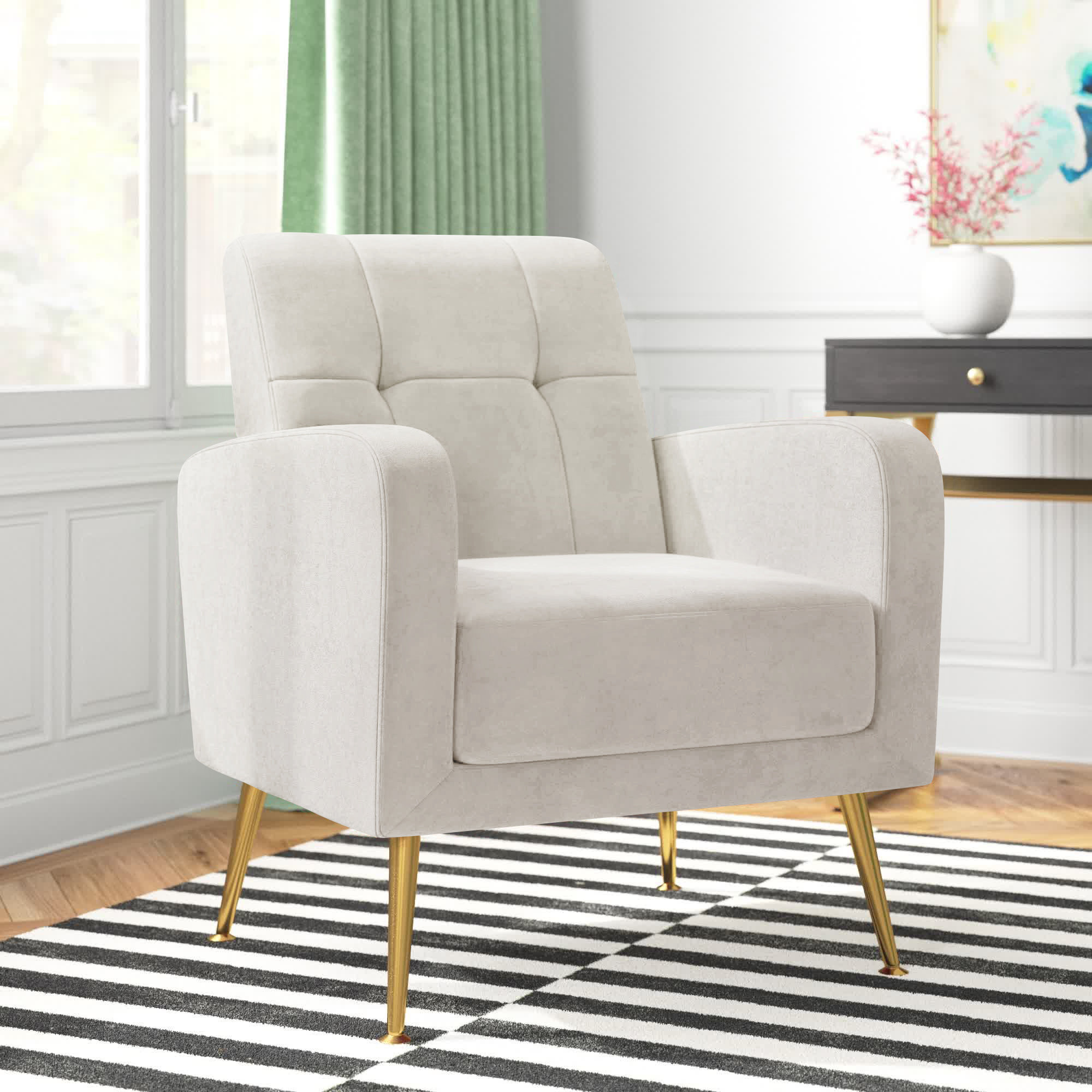 Etta Avenue™ Floriana 30'' Wide Tufted Armchair & Reviews | Wayfair