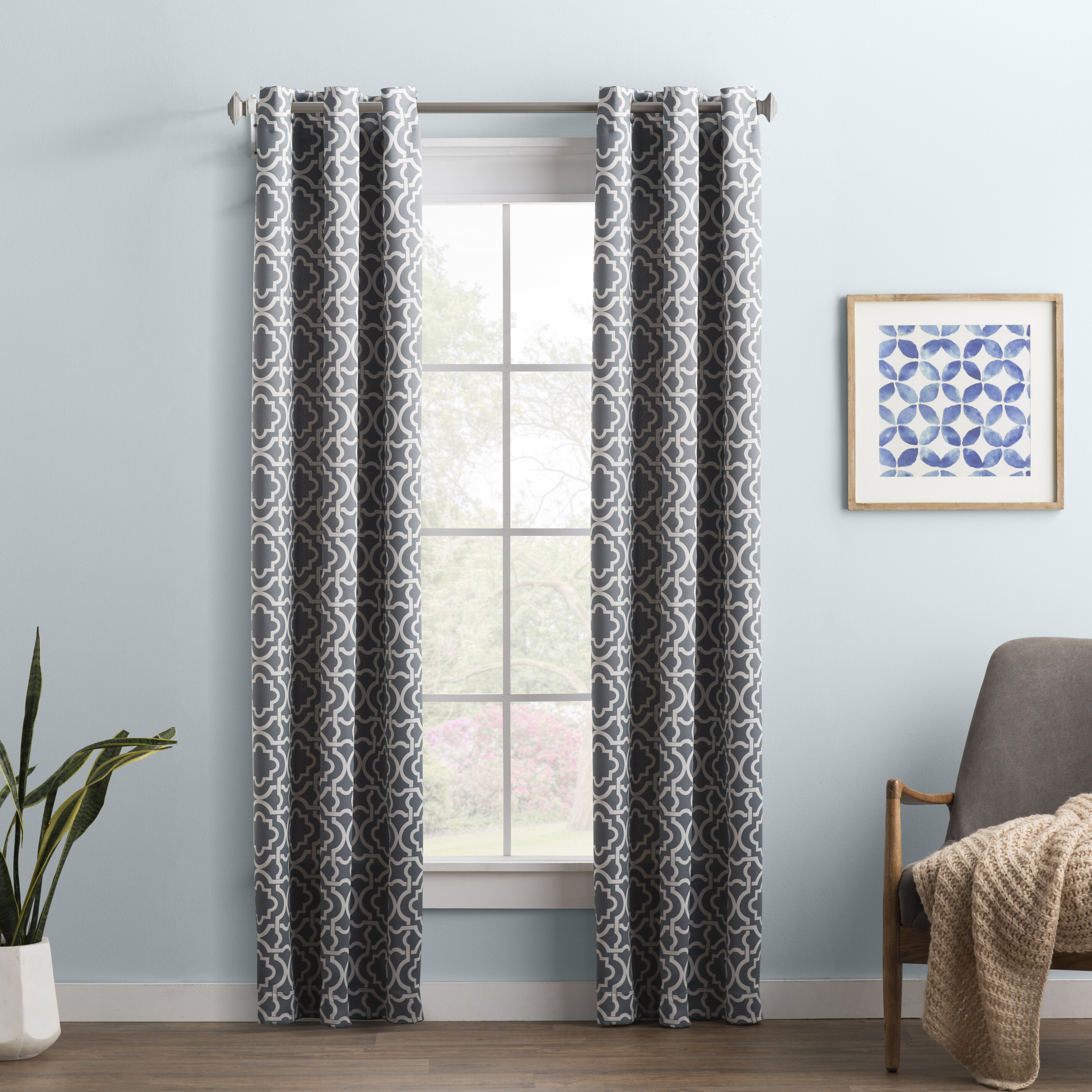 Wayfair Basics Trellis Geometric Blackout Grommet Single Curtain Panel Reviews Wayfair