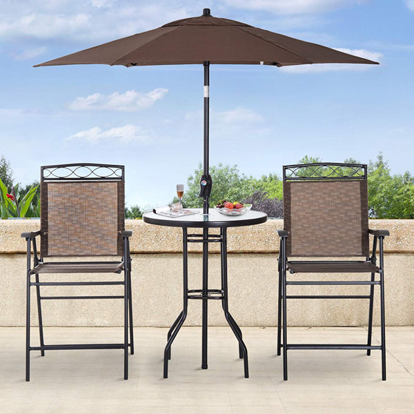Bar Height Dining Set with Umbrella 