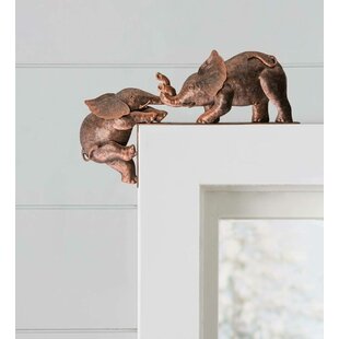 Set of 4 Iron Elephant Figurine Wall Decor Coat Hooks Elephants Trunk Hat Hooks