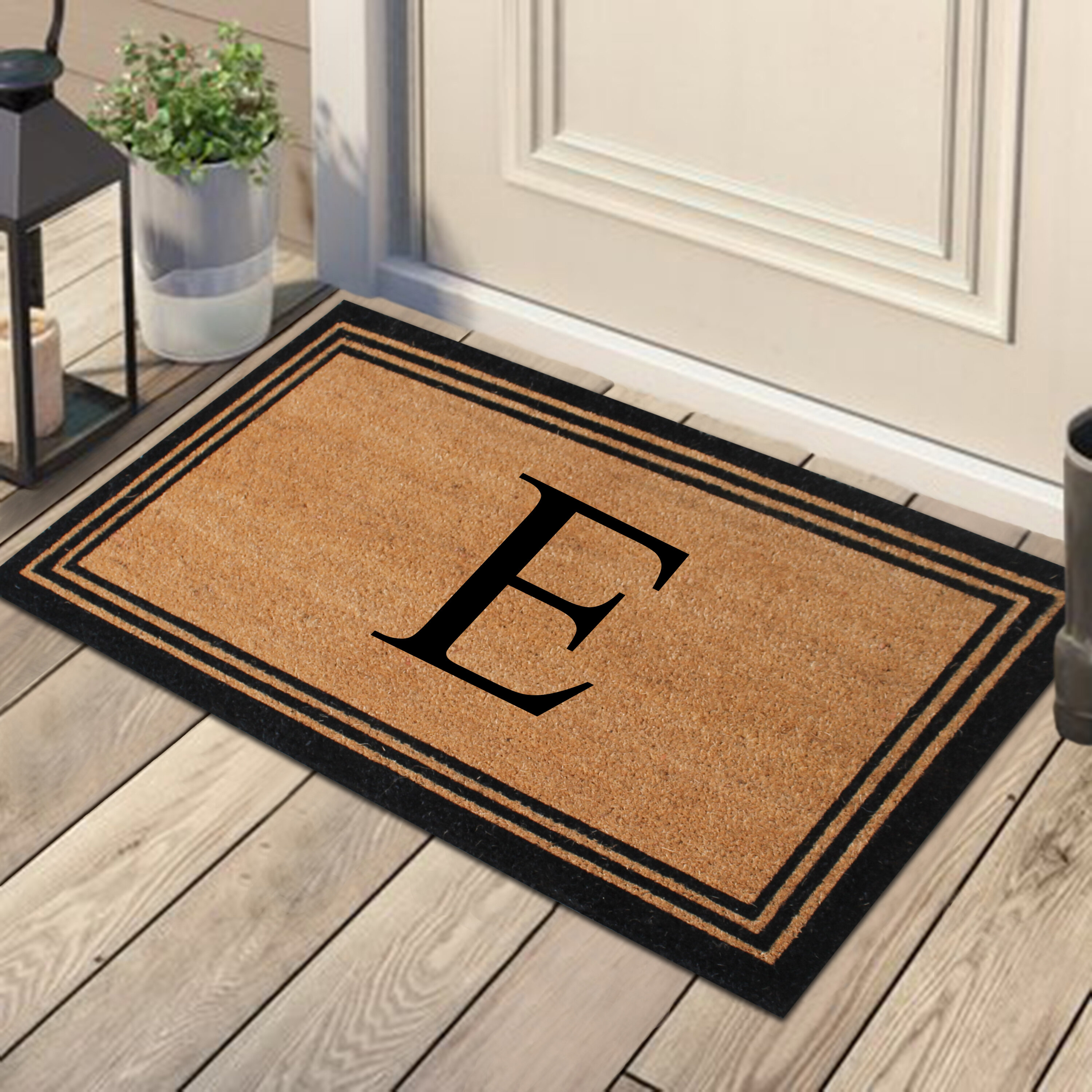 Winston Porter Dehond Pure Natural Coir Non-slip Outdoor Door Mat 