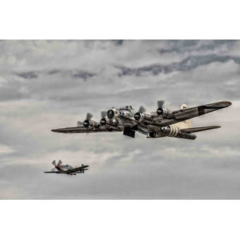 Williston Forge B 17 Flying Fortress With P 51 Mustang Escort