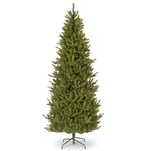 Slim Hinged 7.5' Green Fir Artificial Christmas Tree with Stand