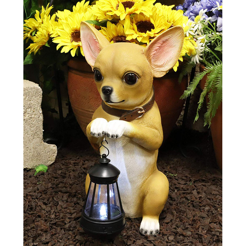 Latitude Run Yasir Deer Head Begging Chihuahua Dog On Two Legs Decorative Statue Wayfair