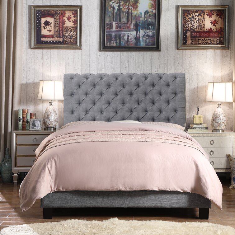 Three Posts Futral Tufted Upholstered Low Profile Standard Bed ...