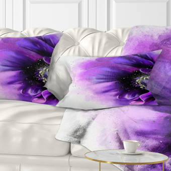East Urban Home Floral Fantastic Flower Watercolor Lumbar Pillow Wayfair