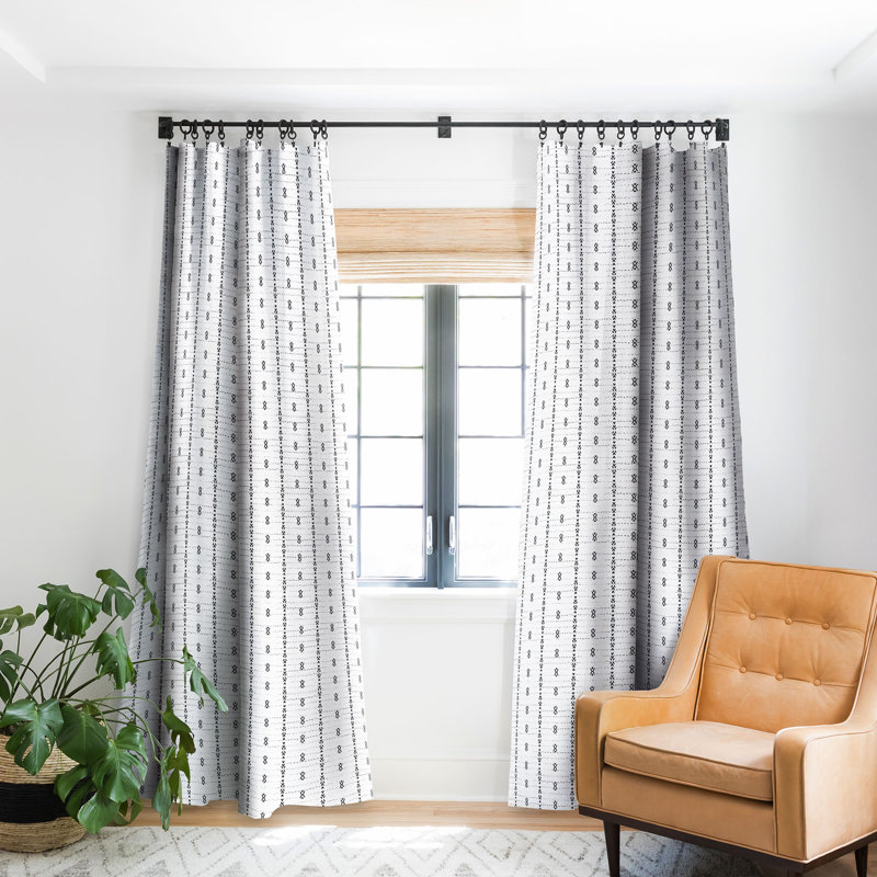 East Urban Home Geometric Pinch Pleat Single Curtain Panel Reviews Wayfair Ca East Urban Home Geometric Pinch Pleat