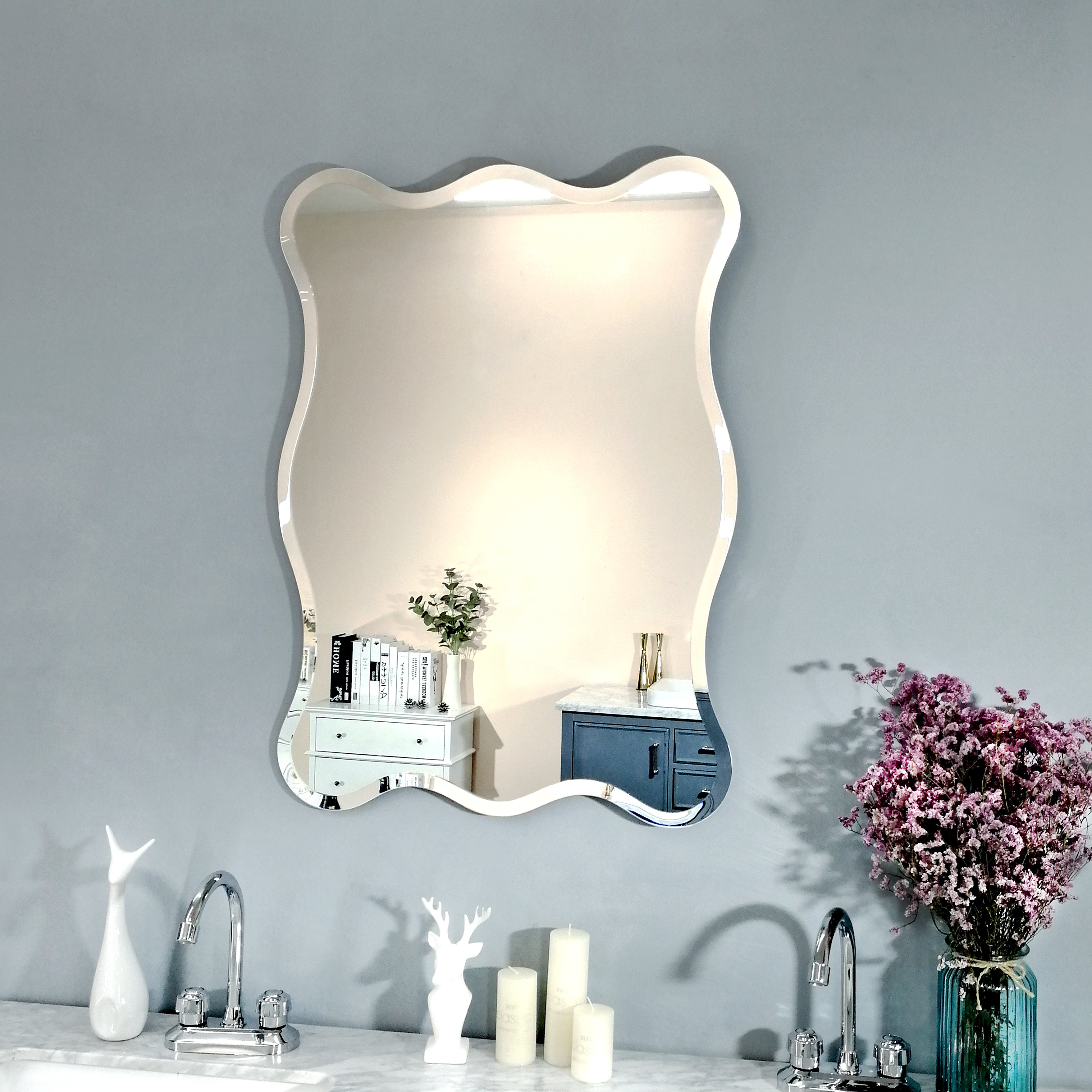 House Of Hampton Ratliff Wave Beveled Venetian Frameless Wall Mirror Reviews Wayfair Ca