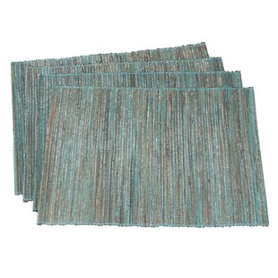 Nobildonna Turquoise 10x13 Inch Lace Placemats for Dining Table Set of 4 Table Heat Insulation Wedding Party Decoration 