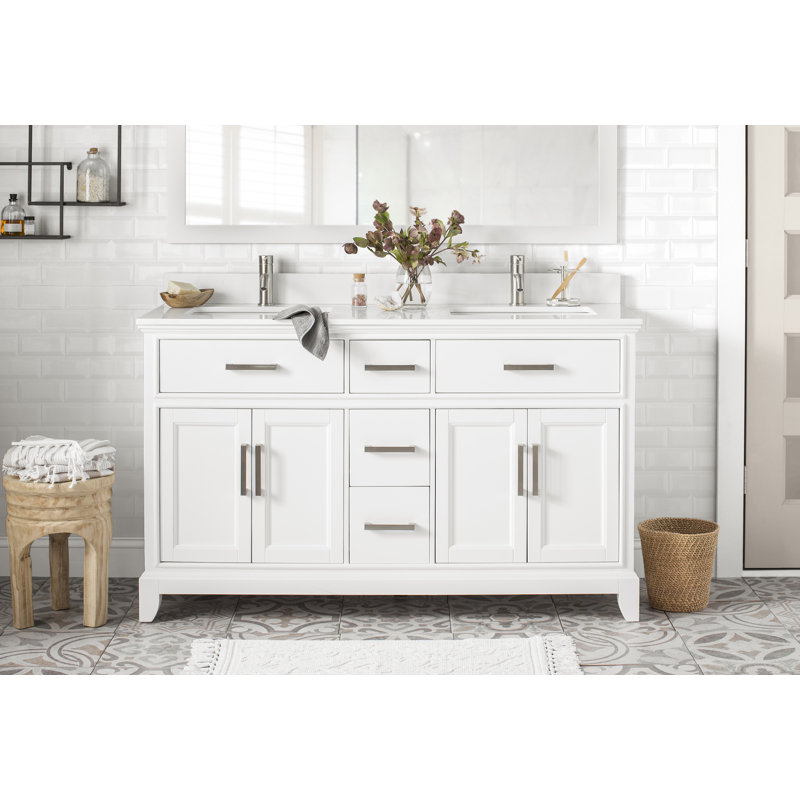 Blevens 60 Double Bathroom Vanity Set With Mirror Reviews Allmodern