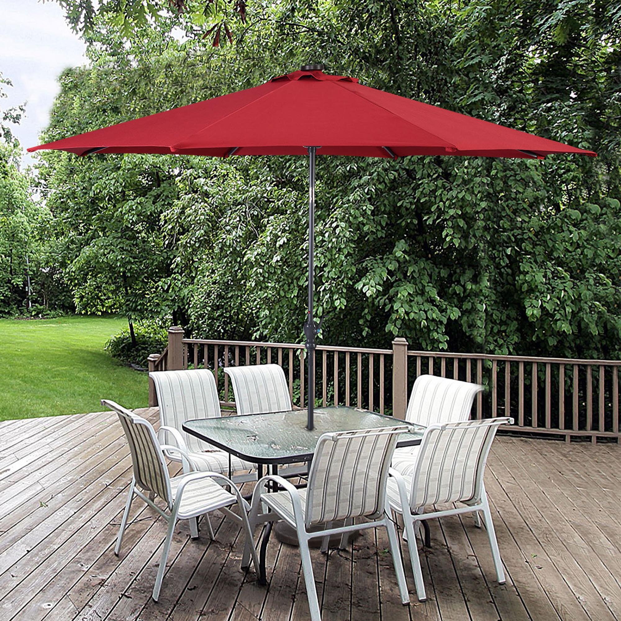 Freeport Park Rumsey 10 Lighted Market Umbrella Reviews Wayfair