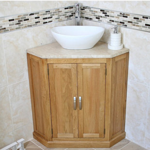 Bathroom Corner Vanity Unit Wayfair Co Uk Asenath Solid Oak 550mm Corner Vanity Unit By Belfry Bathroom