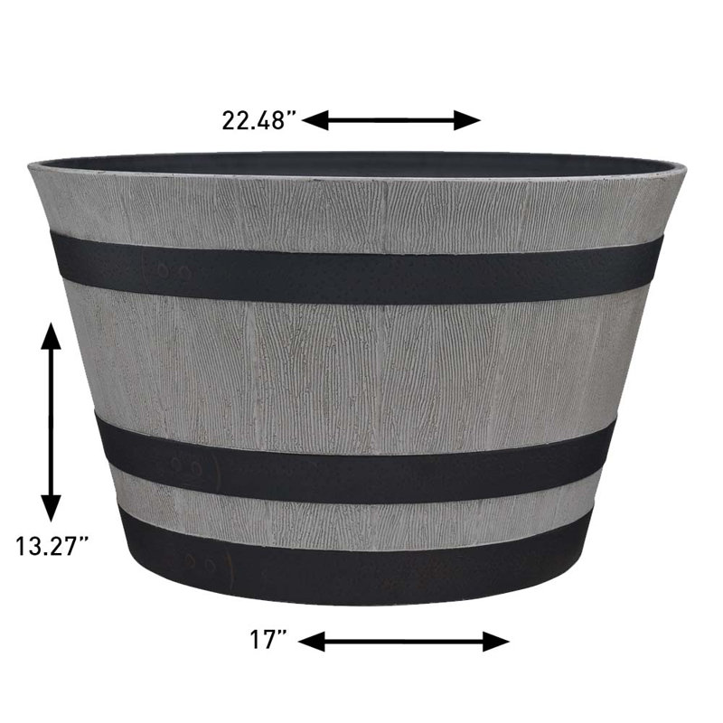 Gracie Oaks Westcott Whiskey Barrel Resin Pot Planter Wayfair Gracie Oaks Westcott Whiskey Barrel
