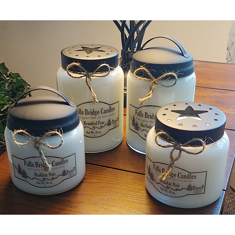 Mason Jar Candle, Stormy Night Scented Candles Natural Soy Candle