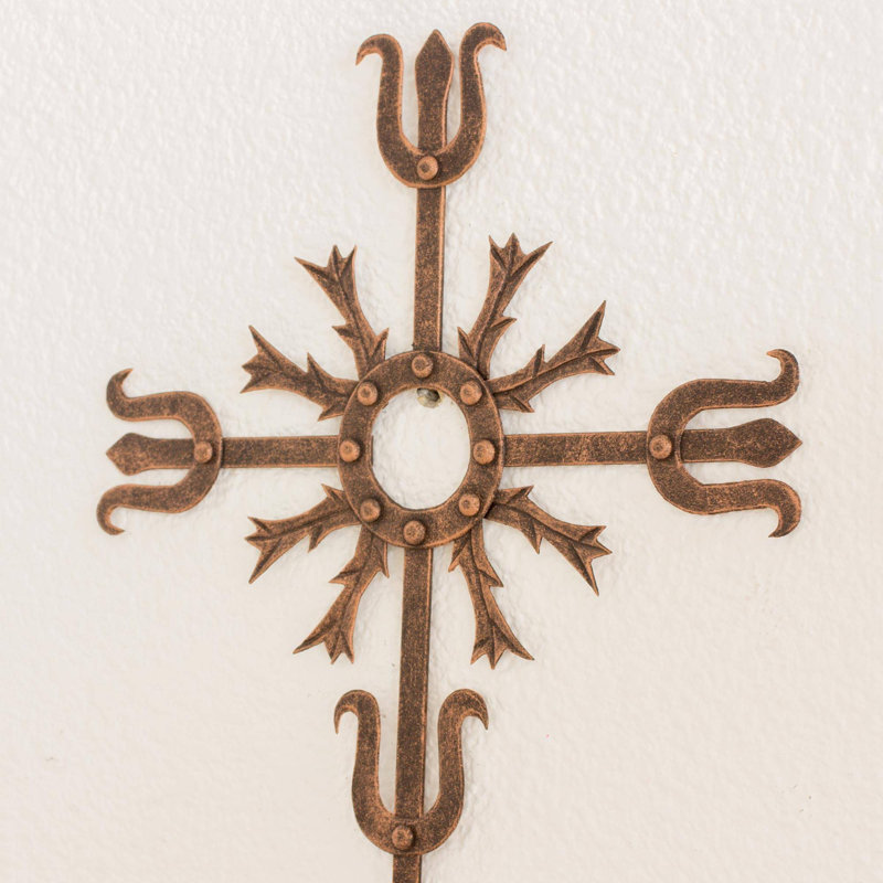 Bloomsbury Market Love Energy Wrought Iron Wall Cross Wall Decor