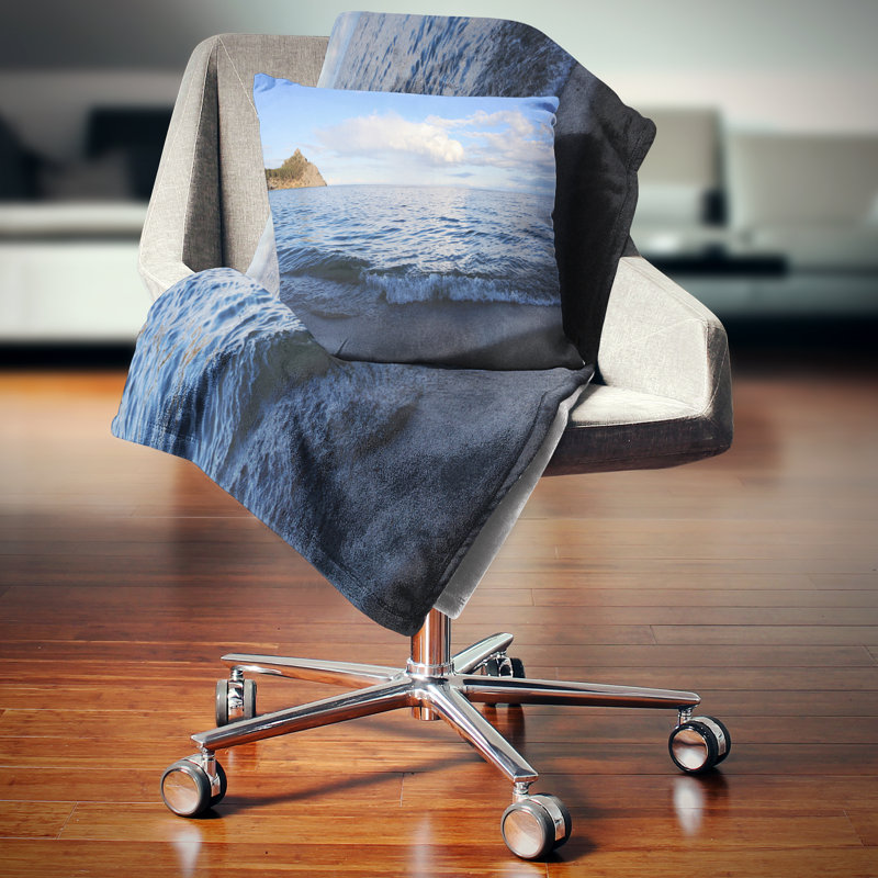 East Urban Home Seashore Wave With Whitecaps On Lake Baikal Pillow Wayfair