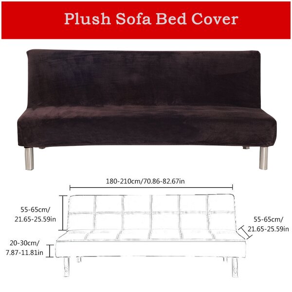 Armless Stretch Plush Sofa Cover Full Folding Sofa Bed Cover Slipcover-Gary USA 