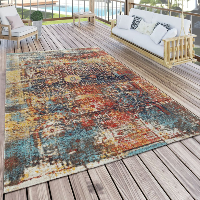 Borough Wharf Orinda Flatweave Red/Blue/Grey Rug & Reviews Wayfair.co.uk