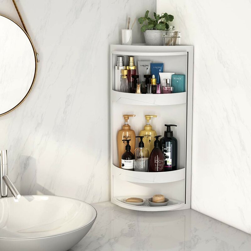 Rebrilliant Hartman Rotating Bathroom Corner Shelf Rack Organizer