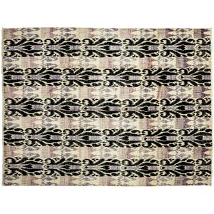 One-of-a-Kind Ikat Hand-Knotted Multicolor Area Rug