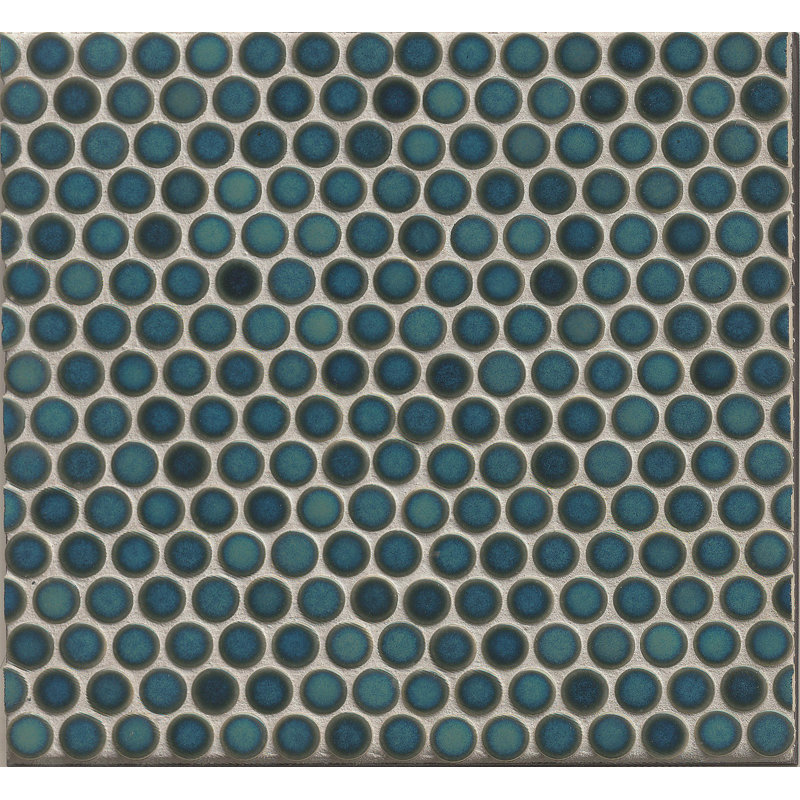 Sheet Bliss Edged Penny Round Gray 12 x 12 Polished Ceramic Mosaic Sheet Tile 1 Sheet Covers 1 sq. ft.