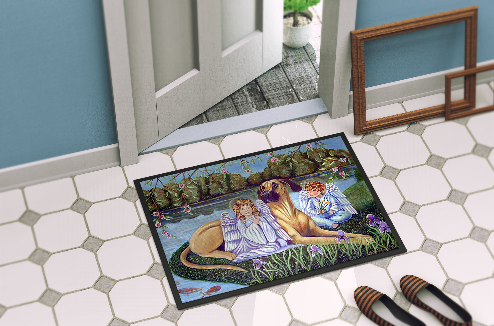 Caroline S Treasures Angels With Great Dane Non Slip Indoor Door Mat Wayfair