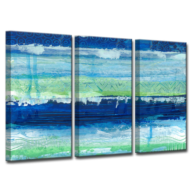 Brayden Studio Tropical Deep Sea 3 Pieces Acrylic Painting