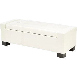 Modern Contemporary White Leather Storage Bench Allmodern Old York Leather Storage Bench