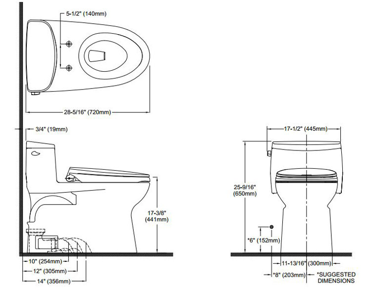 Toto Carolina High Efficiency 1 28 Gpf Elongated One Piece Toilet Seat Included Reviews Wayfair