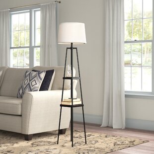 Industrial Geometric Floor Lamp Marble Base Standing Lamps Metal Shade Sofa Side