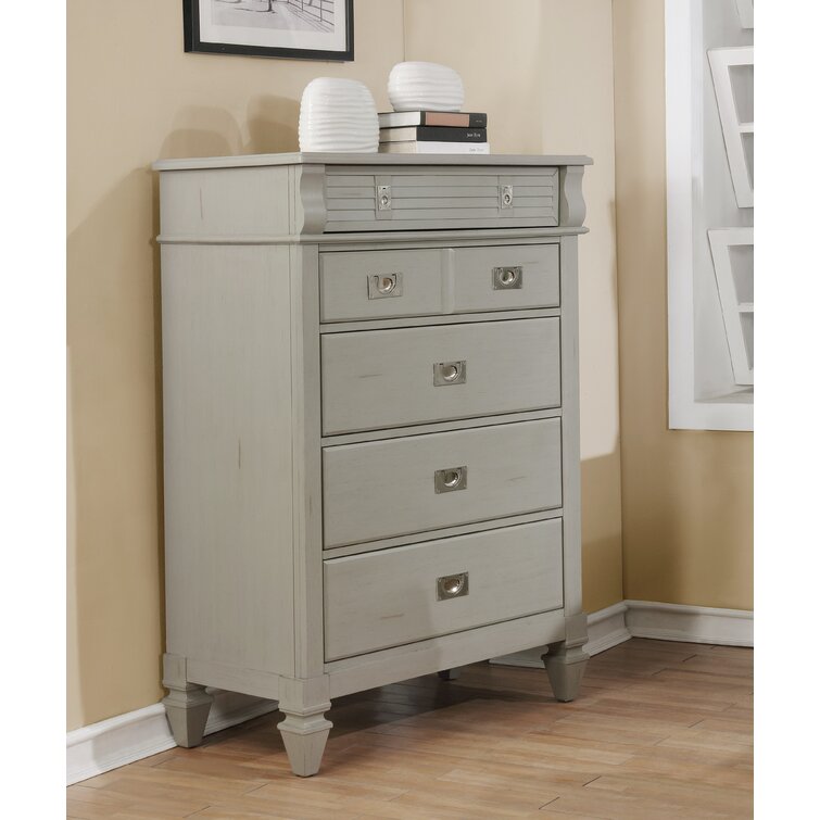 Mirror Dresser Chest and 2 Night Stands Roundhill Furniture York 204 Solid Wood Construction Bedroom Set with Queen Size Bed