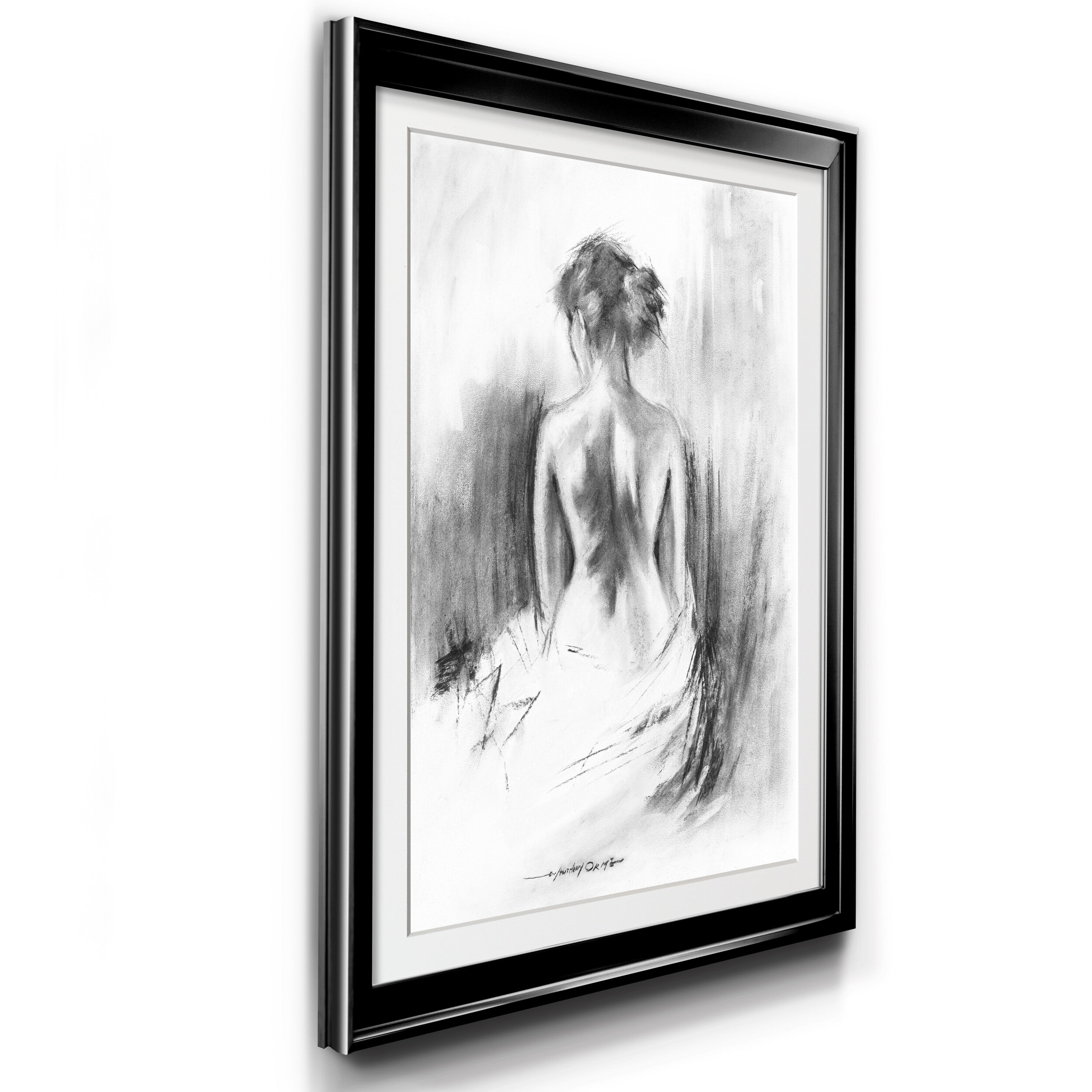 House of Hampton® Soft Silhouette II - Picture Frame Drawing Print ...