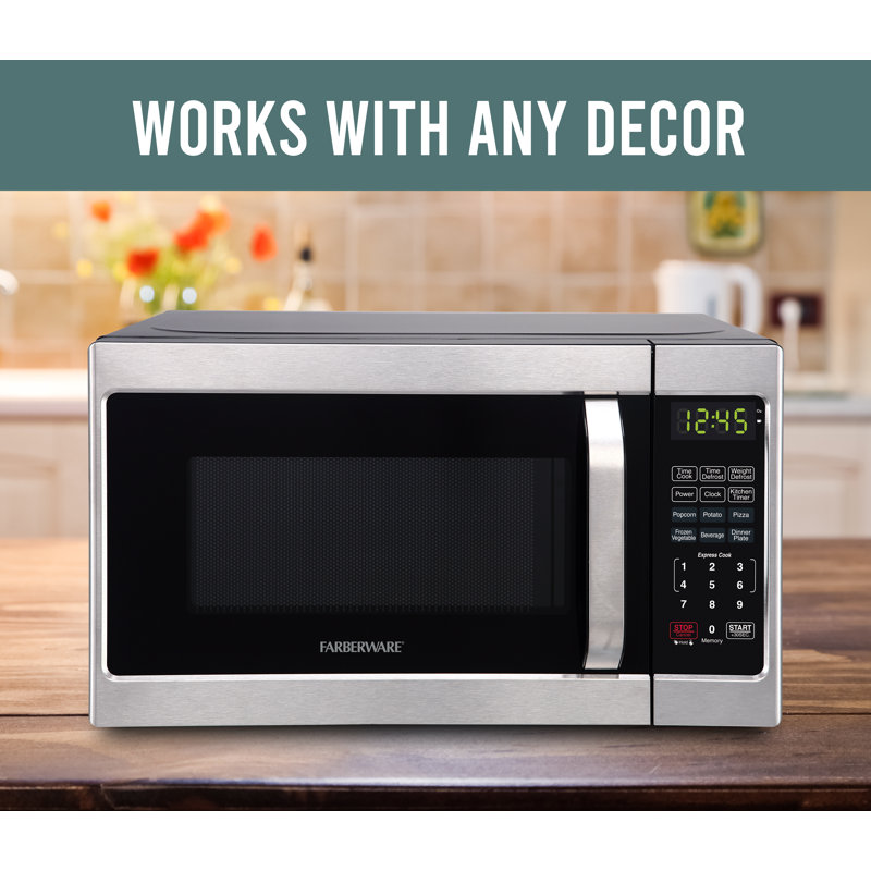 Farberware Clic 0 7 Cu Ft 700 Watt Microwave Oven Brushed Stainless Reviews Wayfair Farberware Clic 0 7 Cu Ft 700 Watt