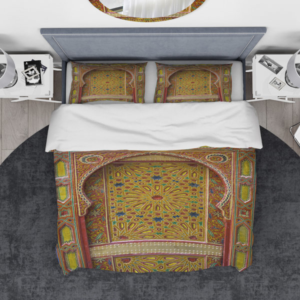 East Urban Home Designart Moroccan Entrance Door In Fez Duvet Cover Set Wayfair