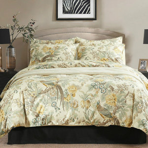 Chinoiserie Chic Peacock Floral Duvet Cover Set