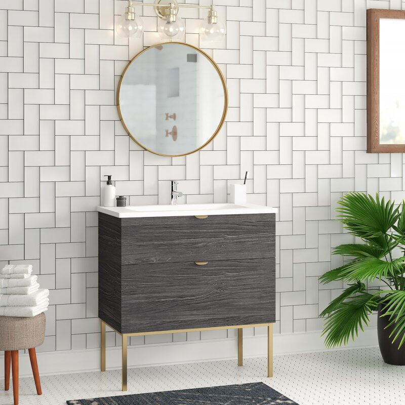 Solid Wood Bathroom Vanity 48 Mid Century Modern Etsy