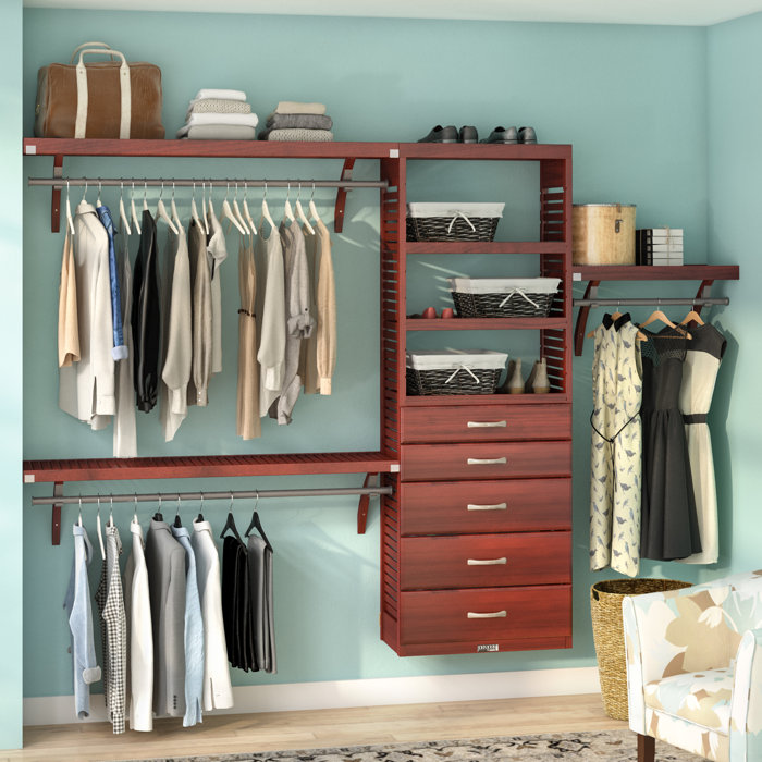 John Louis Home 120 W Deep Solid Wood 5 Drawers Deluxe Organizer