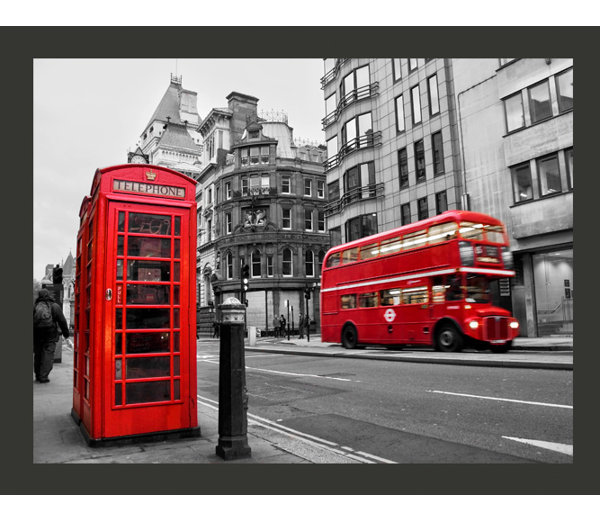 East Urban Home London Phone Box And A Red Bus 1 54m X 200cm