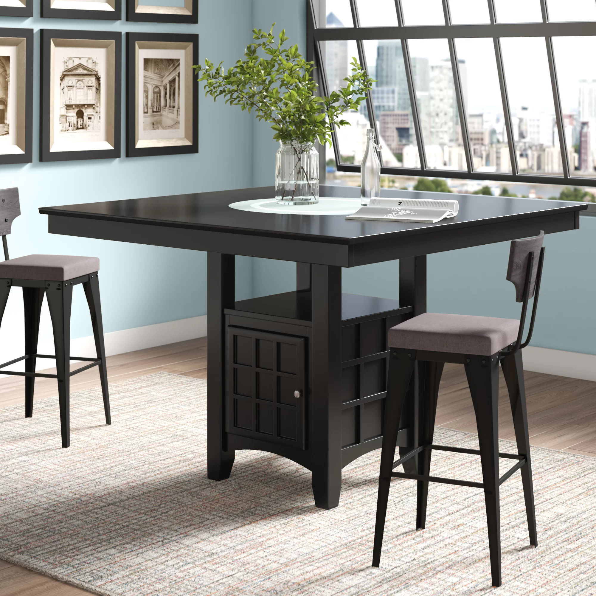 Millwood Pines Landgraf Counter Height Pedestal Dining Table Reviews Wayfair