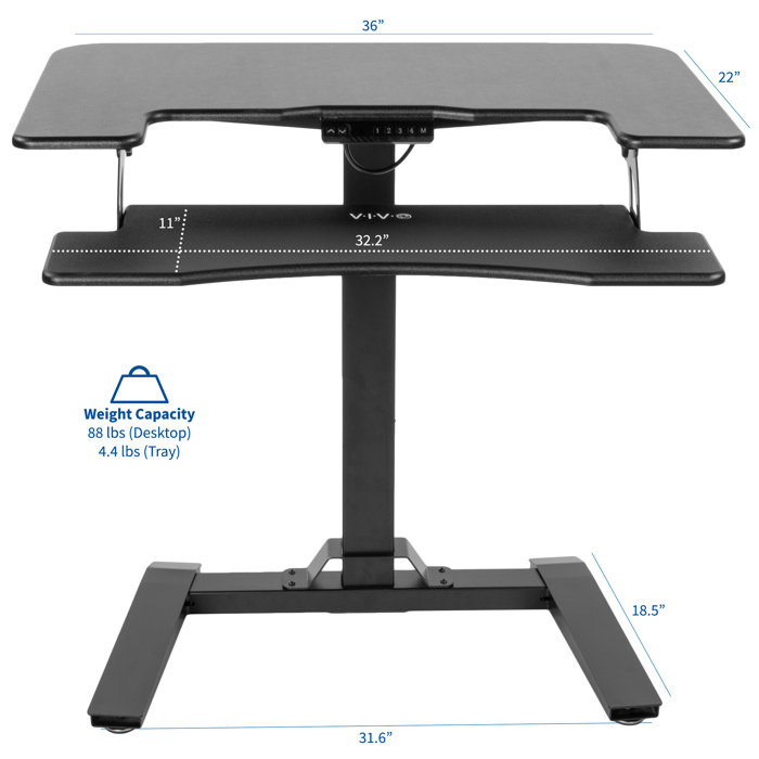 Vivo Electric Two Platform Height Adjustable Standing Desk Wayfair