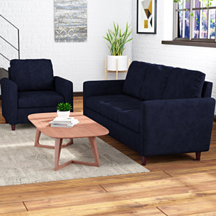 Anglin Raisin Fabric Modern 2 Piece Wood Frame Living Room Set by Wrought Studio