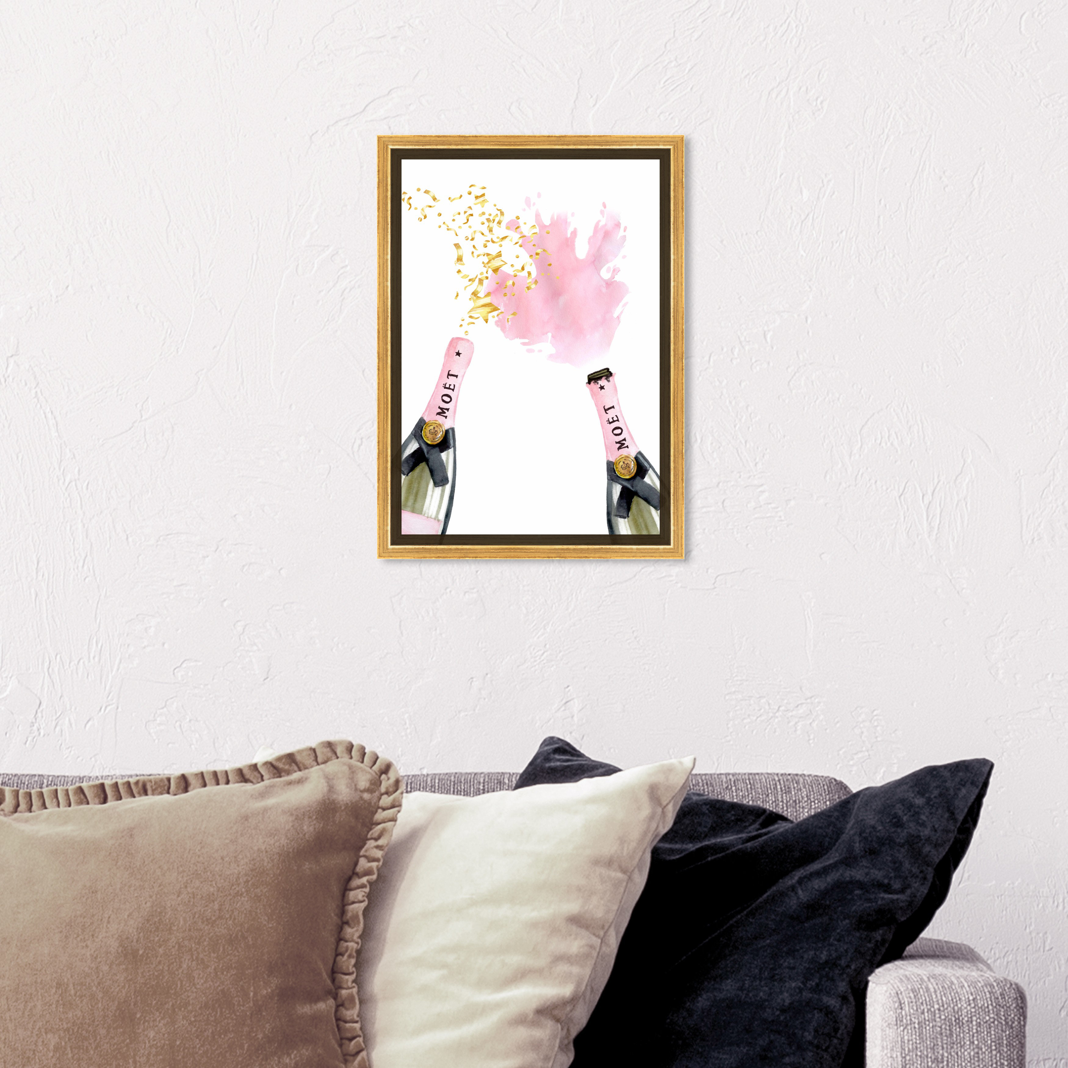 Art Remedy Drinks And Spirits French Cheers Champagne Bottles Graphic Art Print Wayfair