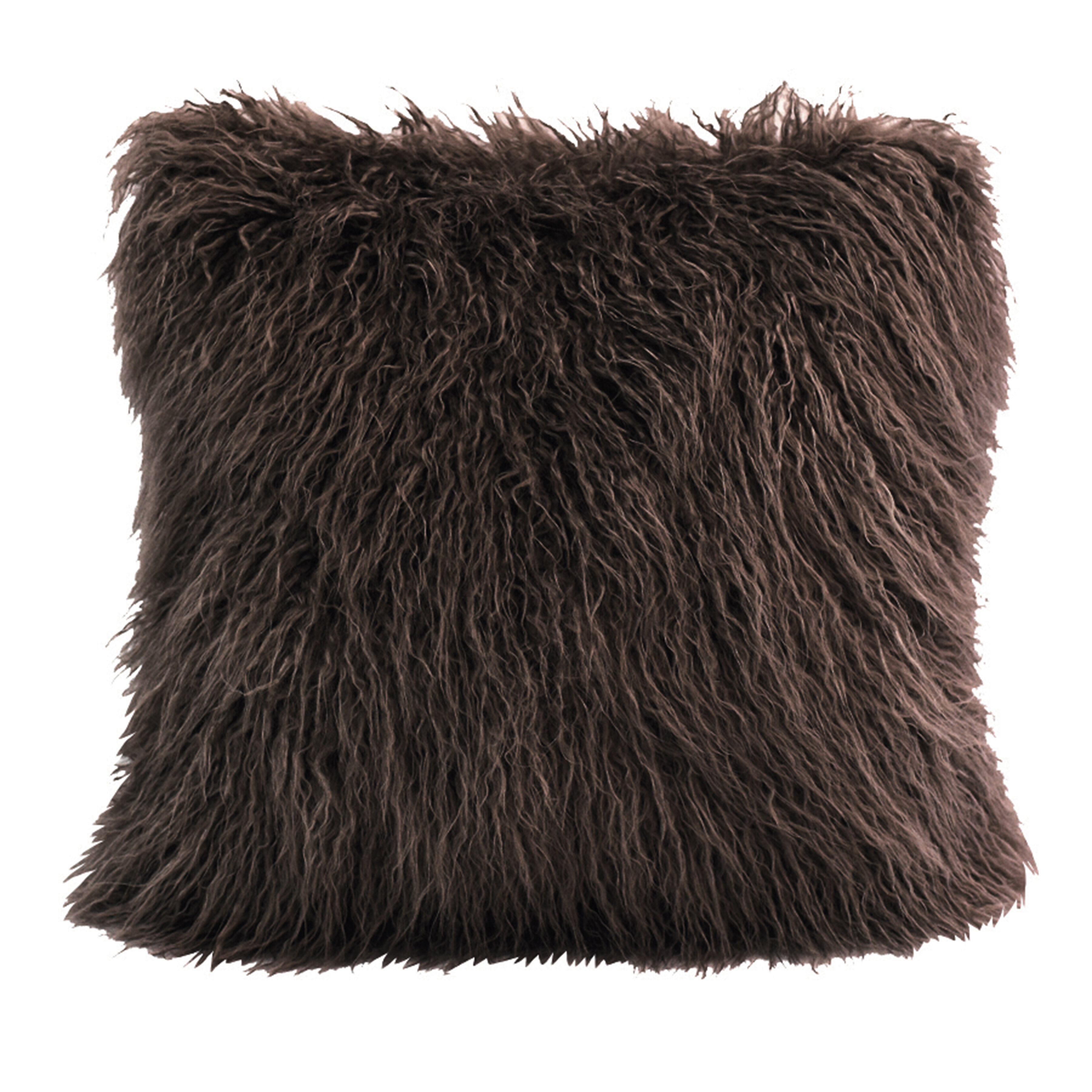 mongolian faux fur throw pillow