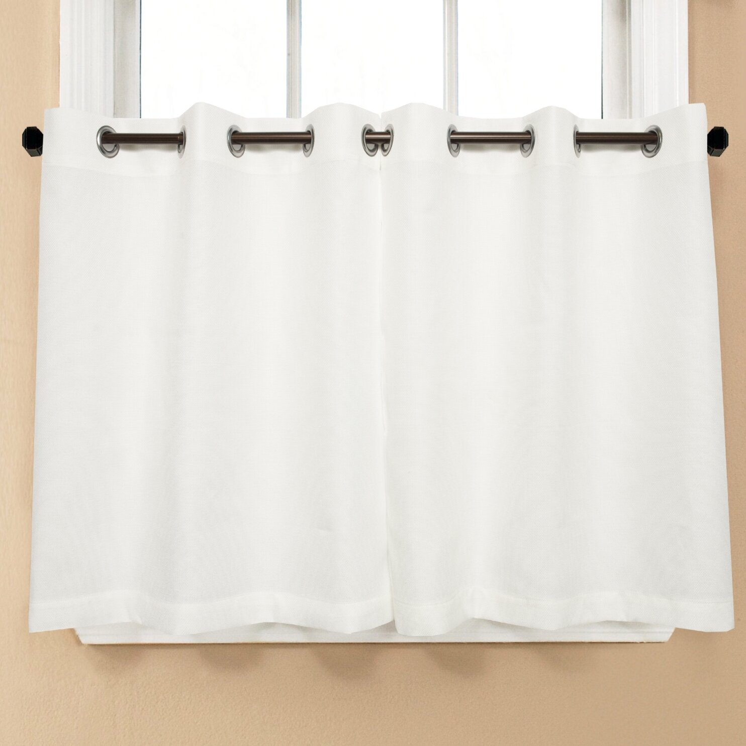 Ebern Designs Essoura Textured Solid Kitchen Tier Curtain Reviews Wayfair