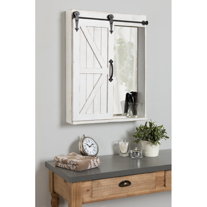 August Grove Aghan 21 75 W X 27 75 H Solid Wood Wall Mounted Bathroom Cabinet Reviews