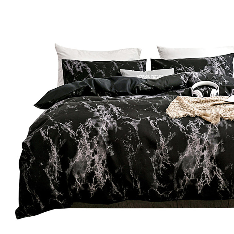 Reversible 3Pc Plain Orange-Grey Duvet Cover with Pillowcase Single Double King 