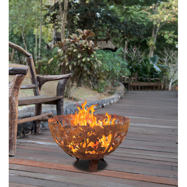 Nach Deer In Forest Laser Cut Bowl Steel Wood Burning Fire Pit