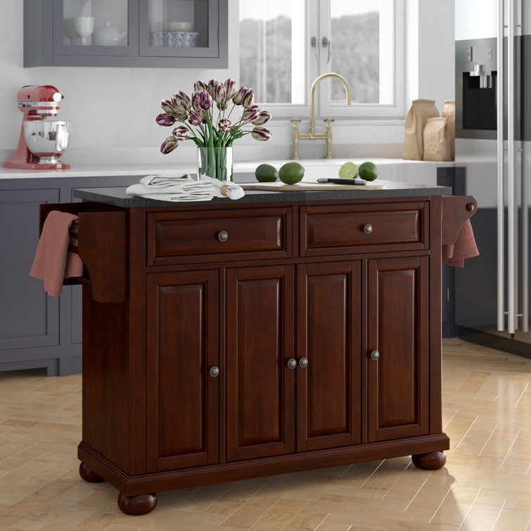 Three Posts Monty Kitchen Island With Granite Top Reviews Wayfair